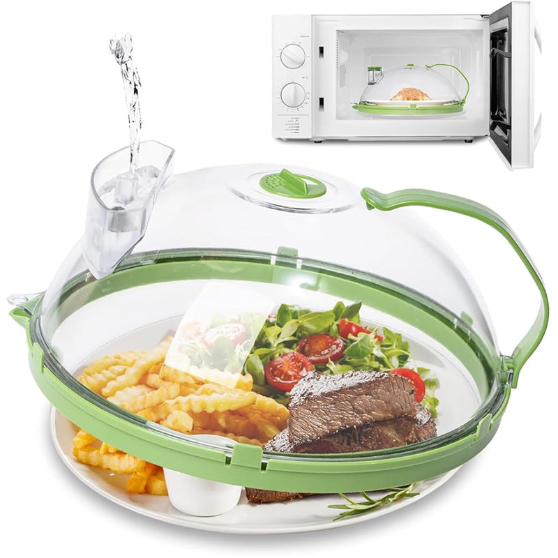 Splatter-Free All-in-One Microwave Food Cover with Smart Steam Vent | Heat, Protect & Preserve