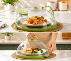 Splatter-Free All-in-One Microwave Food Cover with Smart Steam Vent | Heat, Protect & Preserve